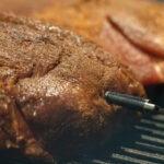 Probe van INT-31BW in vlees met base unit