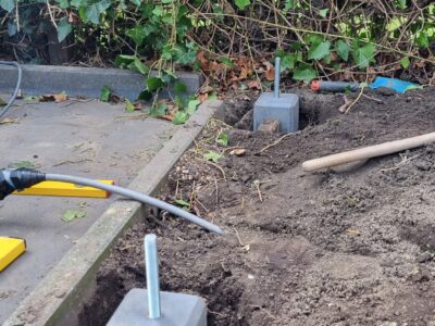 Fundering voor de buitenkeuken.