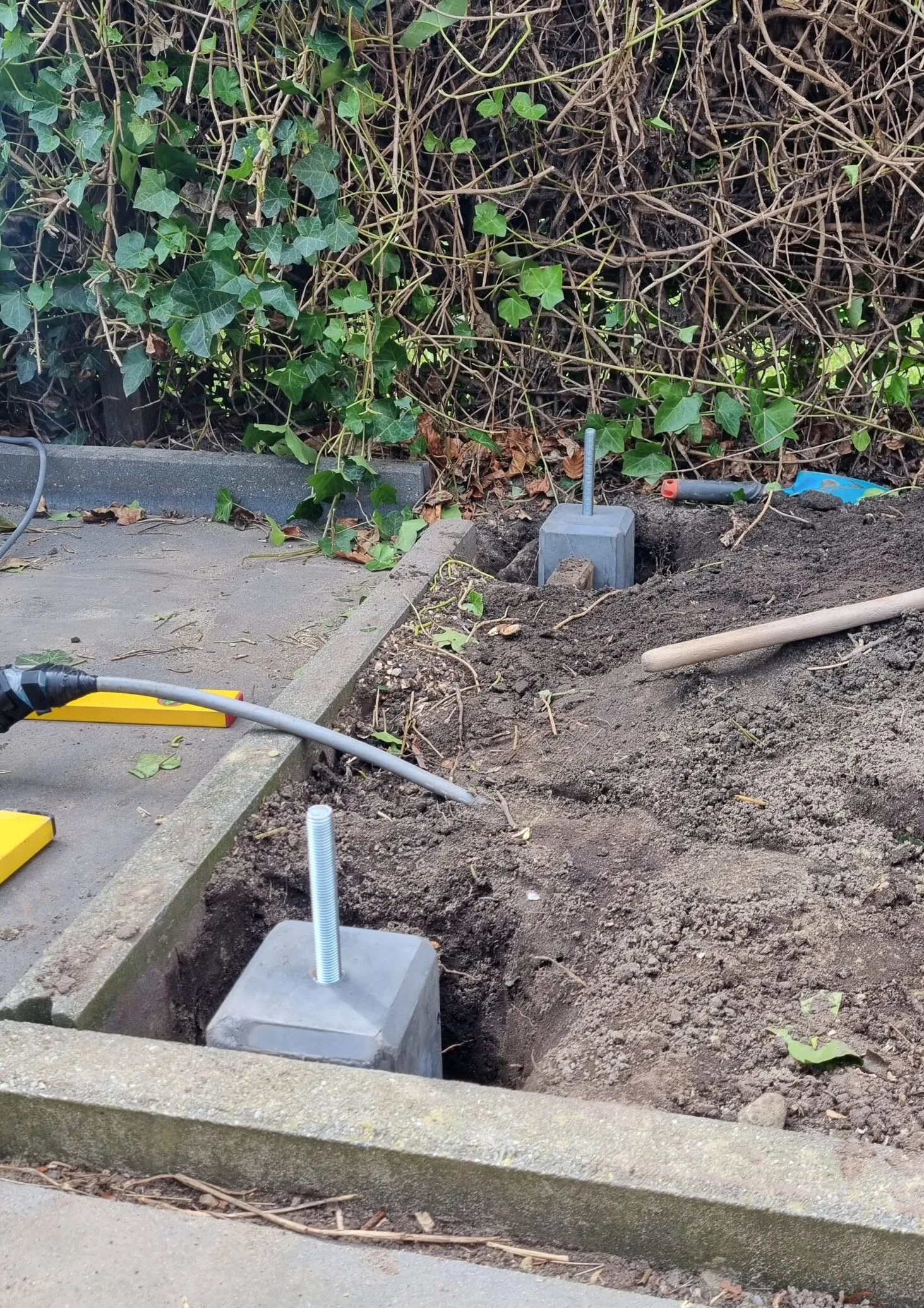 Fundering voor de buitenkeuken.